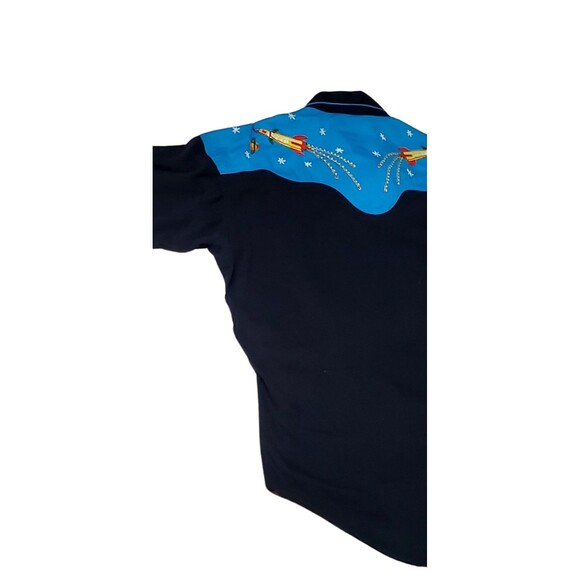 Space Cowboy XXL Western Shirt Two-Tone Embroidered, Shotgun Cuff, Statement - Picture 10 of 16